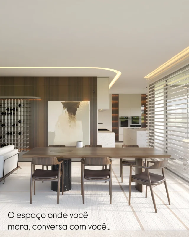 O espaço onde você mora, sempre comunica algo. Ou o que está precisando ou o que está transmitindo. 
Nesse apartamento priorizamos comunicar o conforto: texturas, tonalidades, design.
E a sua casa? O que ela comunica?